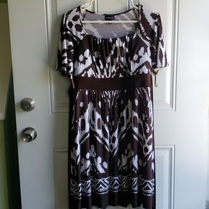 Brown and white dress